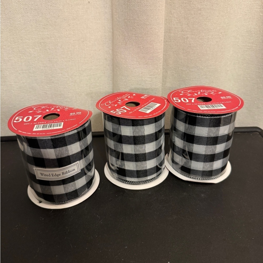 Hobby lobby Black and white checkered ribbon